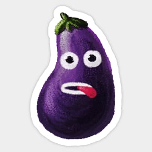 Funny eggplant character Sticker